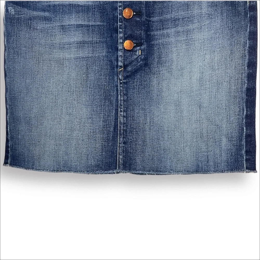 J. Brand Rosalie Mini Denim Skirt Button Fly in Dark Wash
